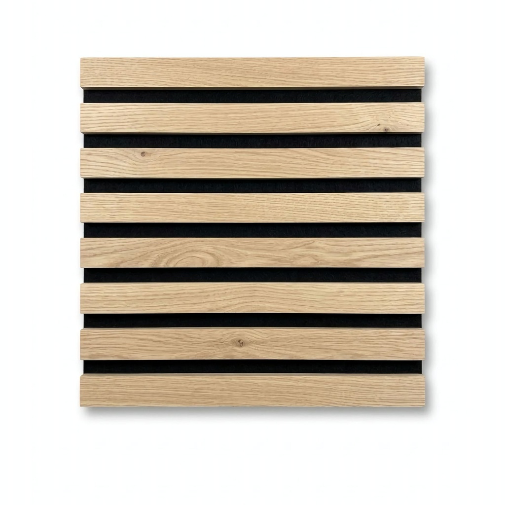 Panneau acoustique tasseaux bois chêne claire